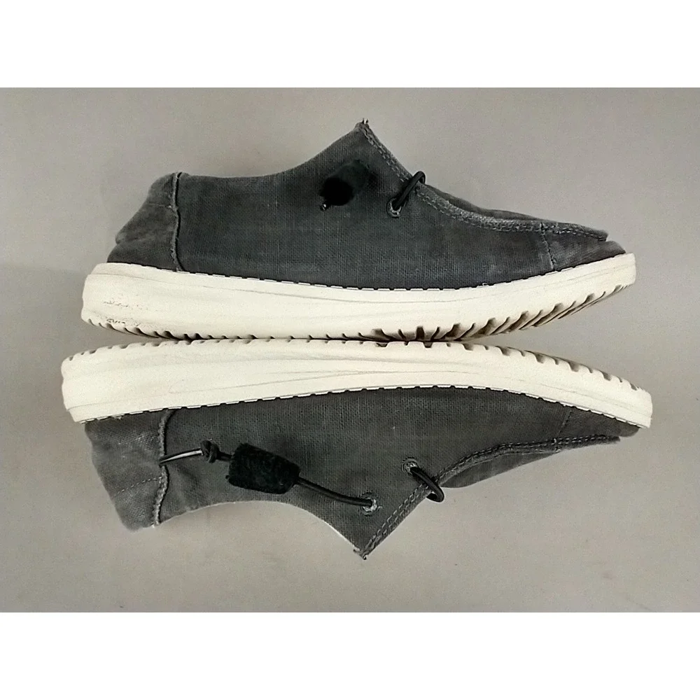 Hey Dude Wendy Chambray Off Black Slip‎ On Loafers Womens Size 5 121414949